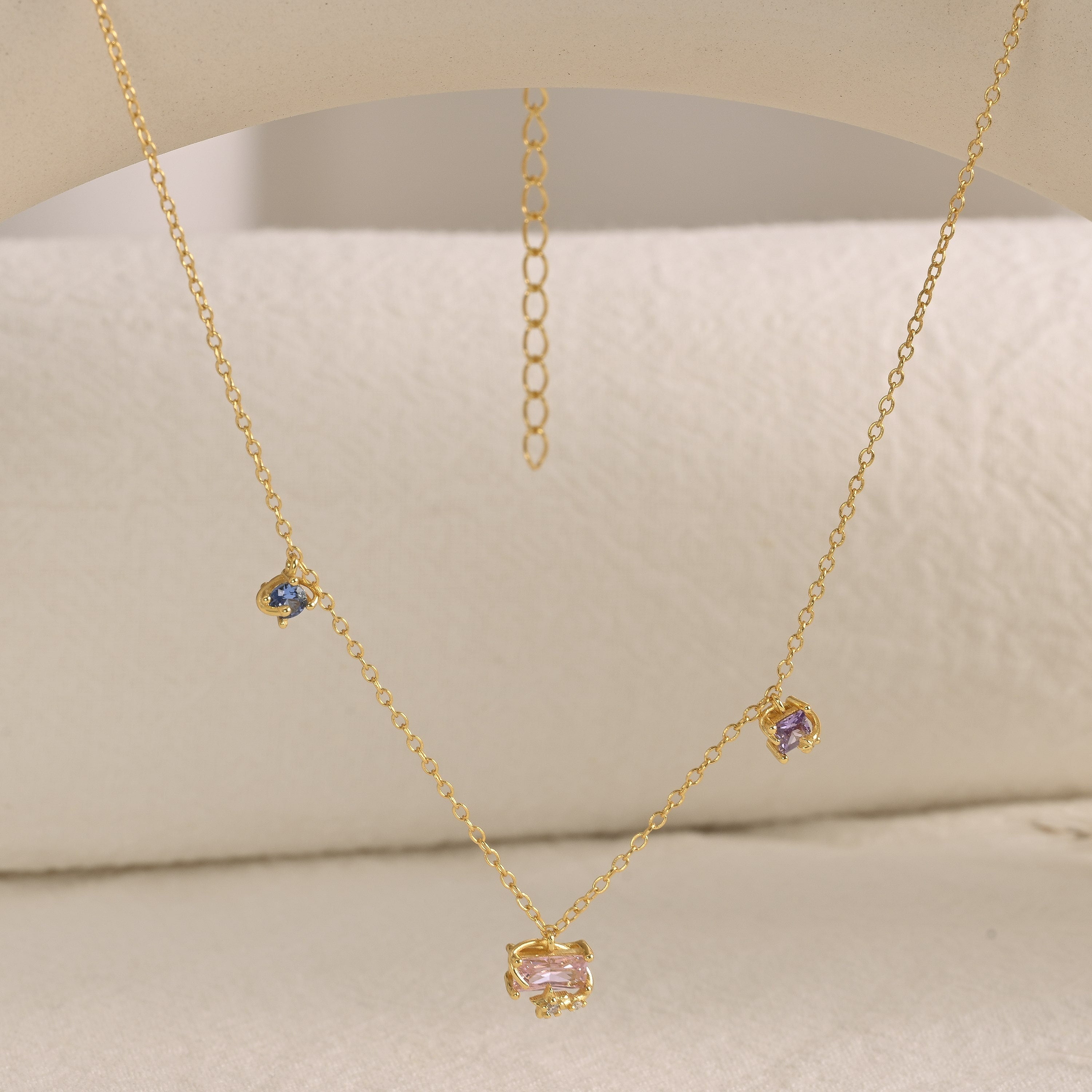 Candy Starry Sky Diamond Station Necklace, Zircon Clavicle Necklace, perfect Gift for Bridesmaid, Wedding Gift, K0027