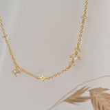 Gold CZ Station Necklace