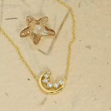 Diamond Crescent Moon Necklace