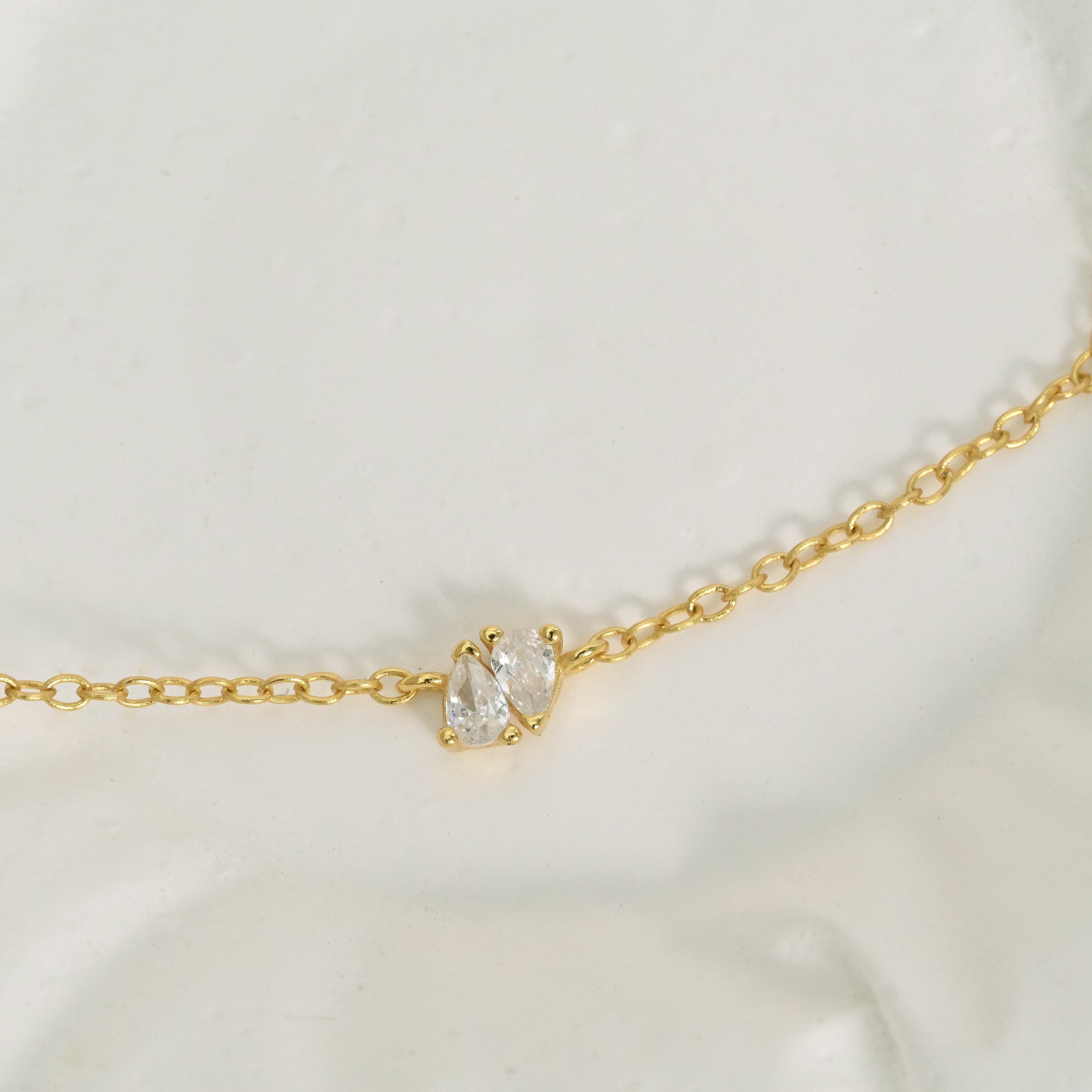Water Drop Necklace, Teardrop CZ Necklace