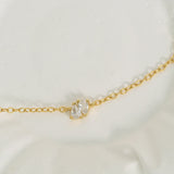 Water Drop Necklace, Teardrop CZ Necklace