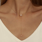 Diamond Lariat Necklace, Layering Y Necklace