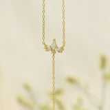 Diamond Lariat Necklace, Layering Y Necklace