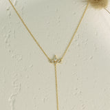 Diamond Lariat Necklace, Layering Y Necklace