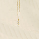 Dainty Three Stone Drop Necklace