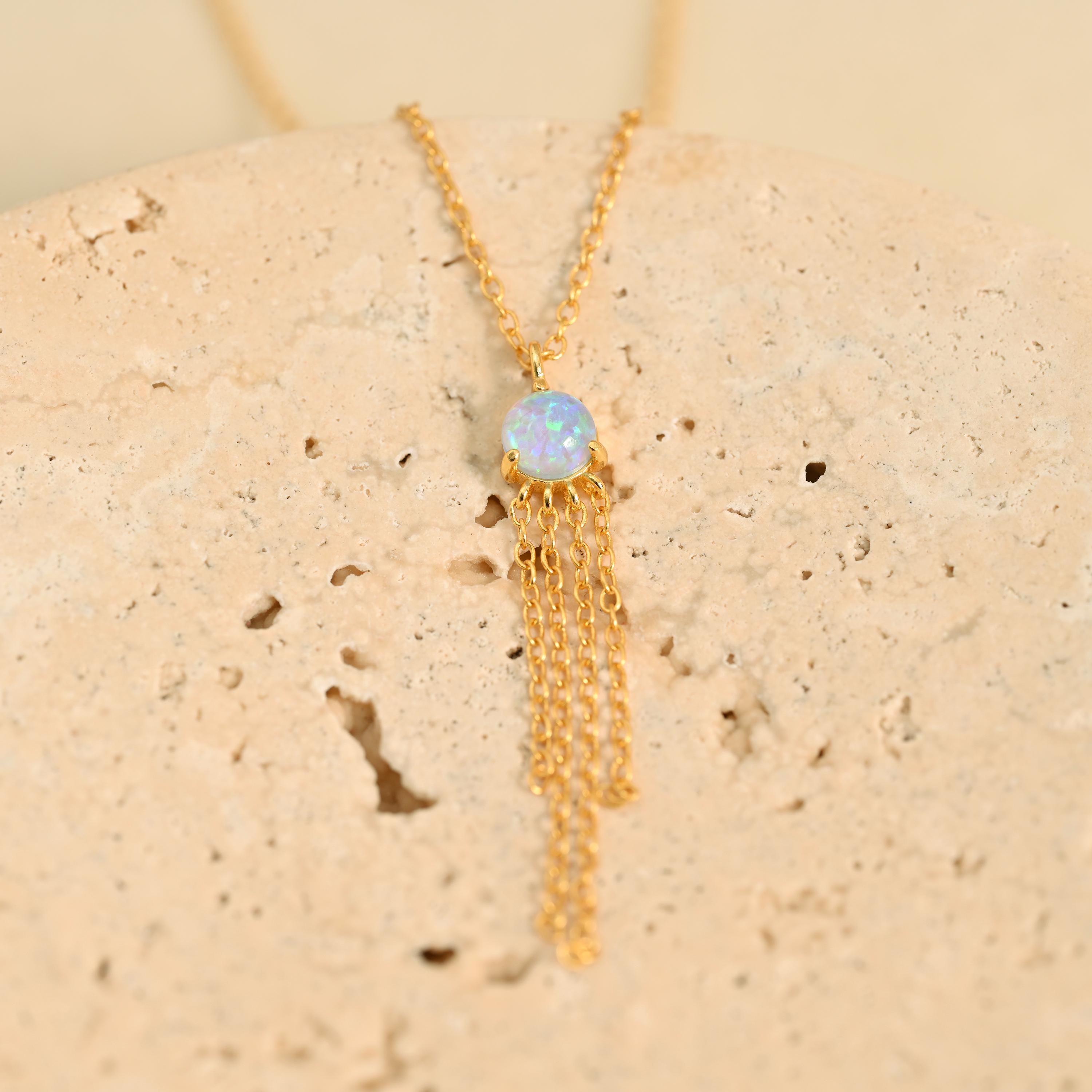 Opal Tassel Necklace