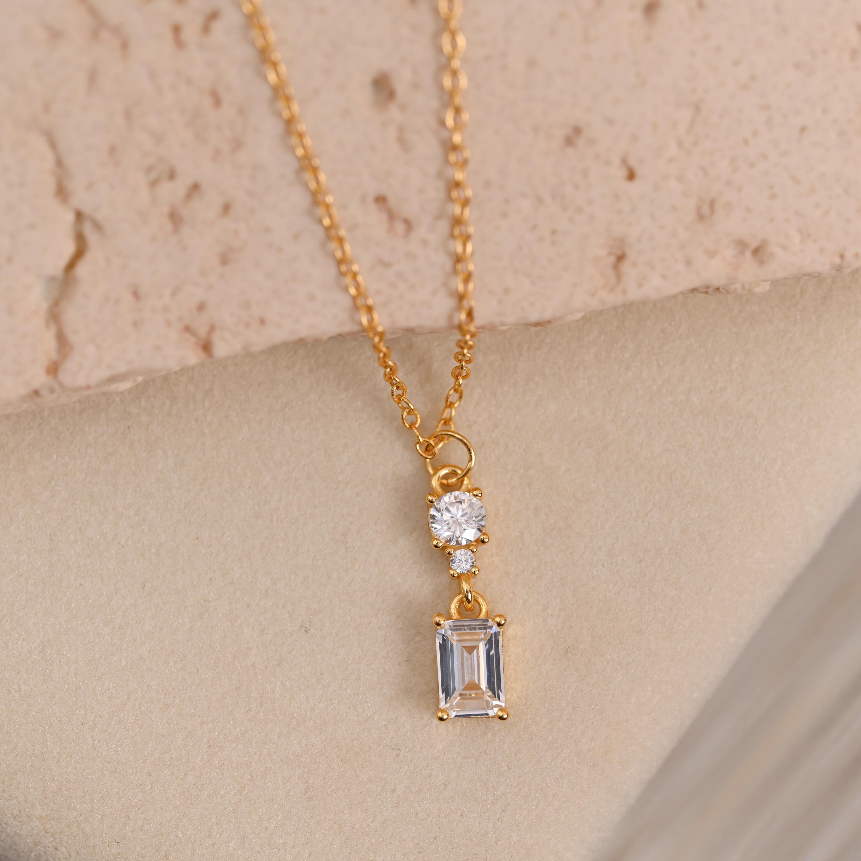Baguette CZ Necklace