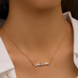 Dainty Multicolor CZ Bar Necklace