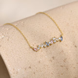 Dainty Multicolor CZ Bar Necklace