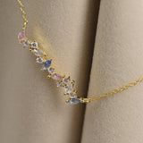 Dainty Multicolor CZ Bar Necklace