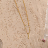 Diamond Bar Gold V Drop Necklace