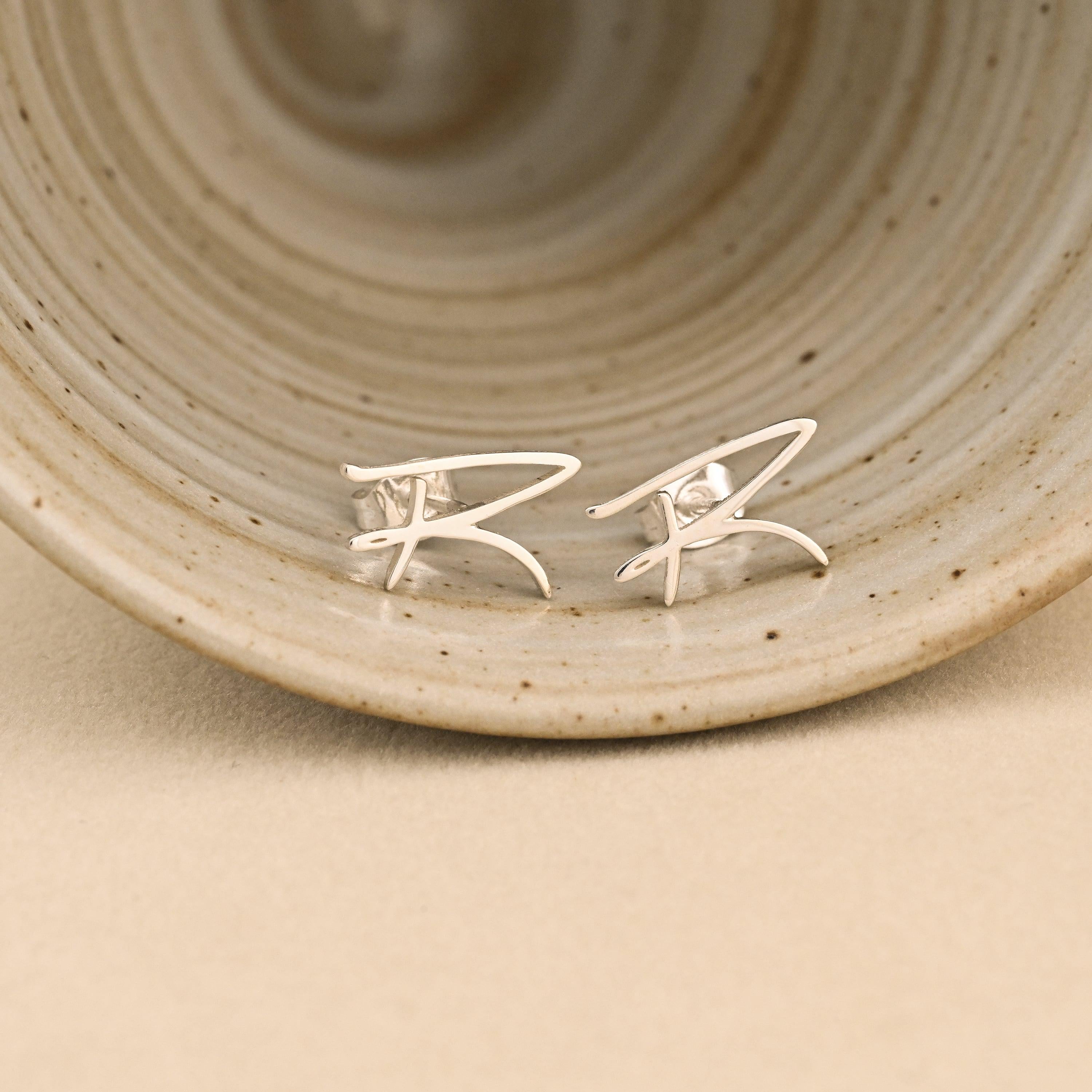 Personalized Handwriting Stud Earrings