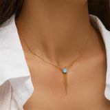 Opal Tassel Necklace