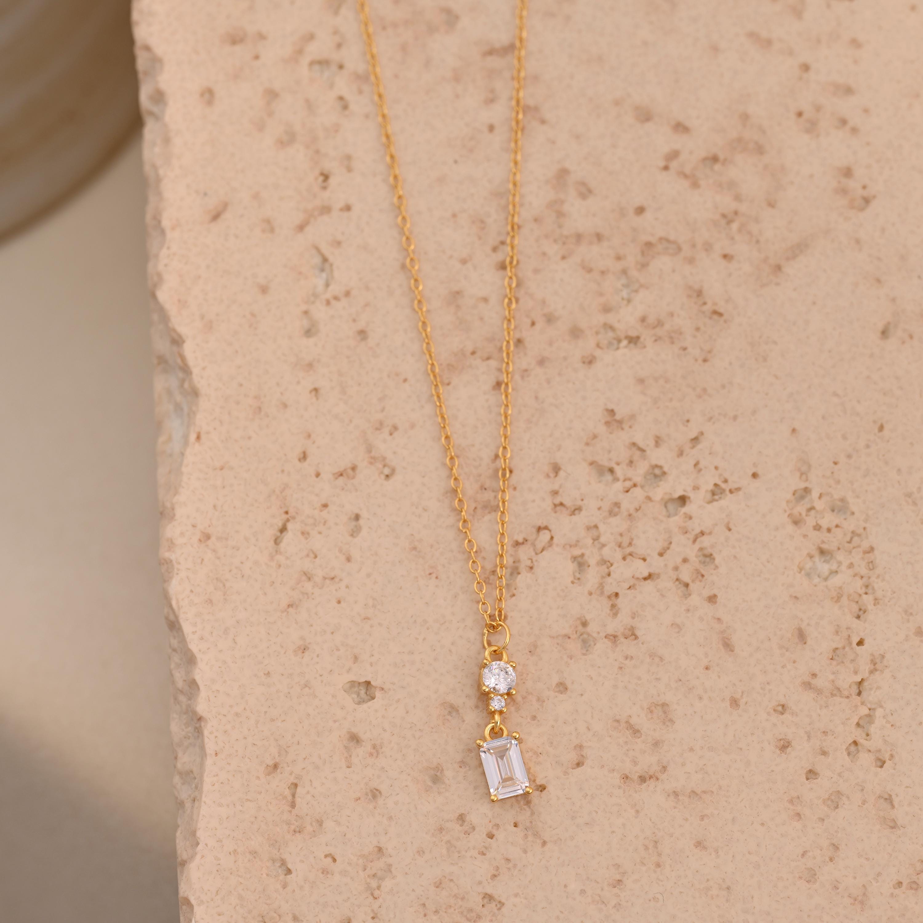 Baguette CZ Necklace