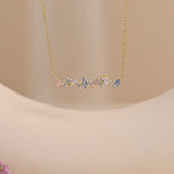 Dainty Multicolor CZ Bar Necklace
