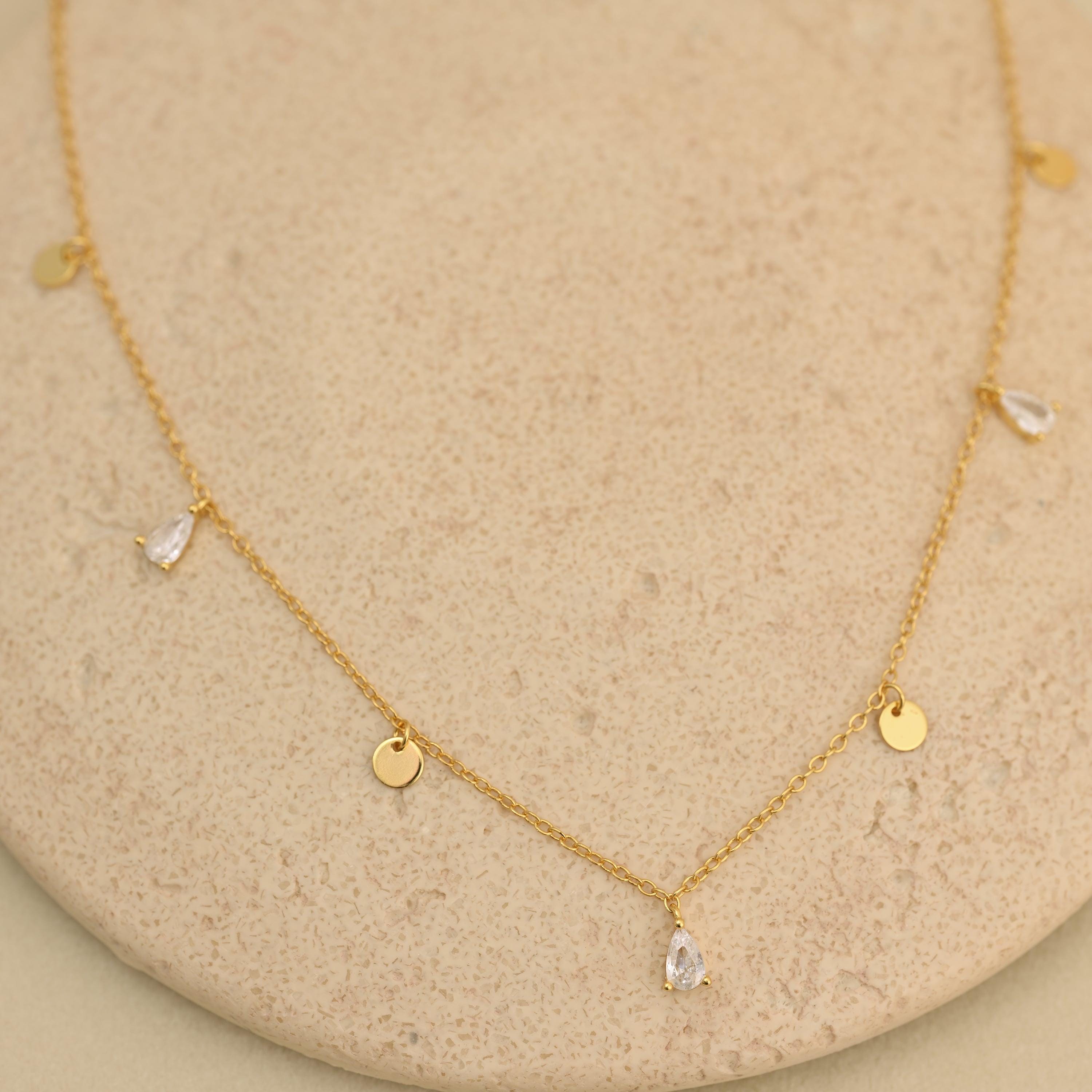 Water Drop Station Necklace