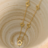 Clove Five Leaf Gold Necklace, Station Necklace, Charm Necklace, Birthday Gifts, Gifts for Mom, Anniversary Gifts, Wedding Gifts, K0068