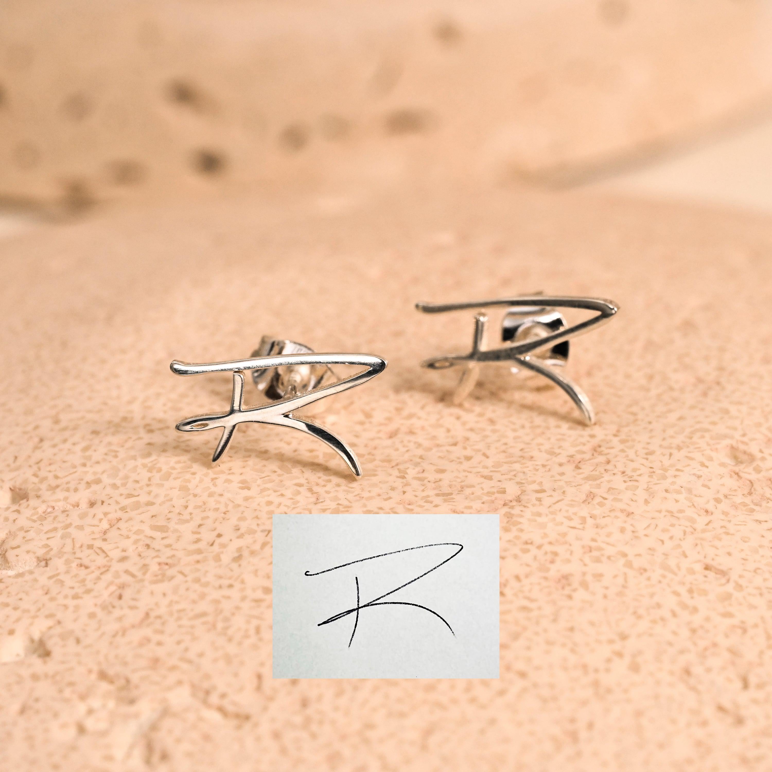 Personalized Handwriting Stud Earrings
