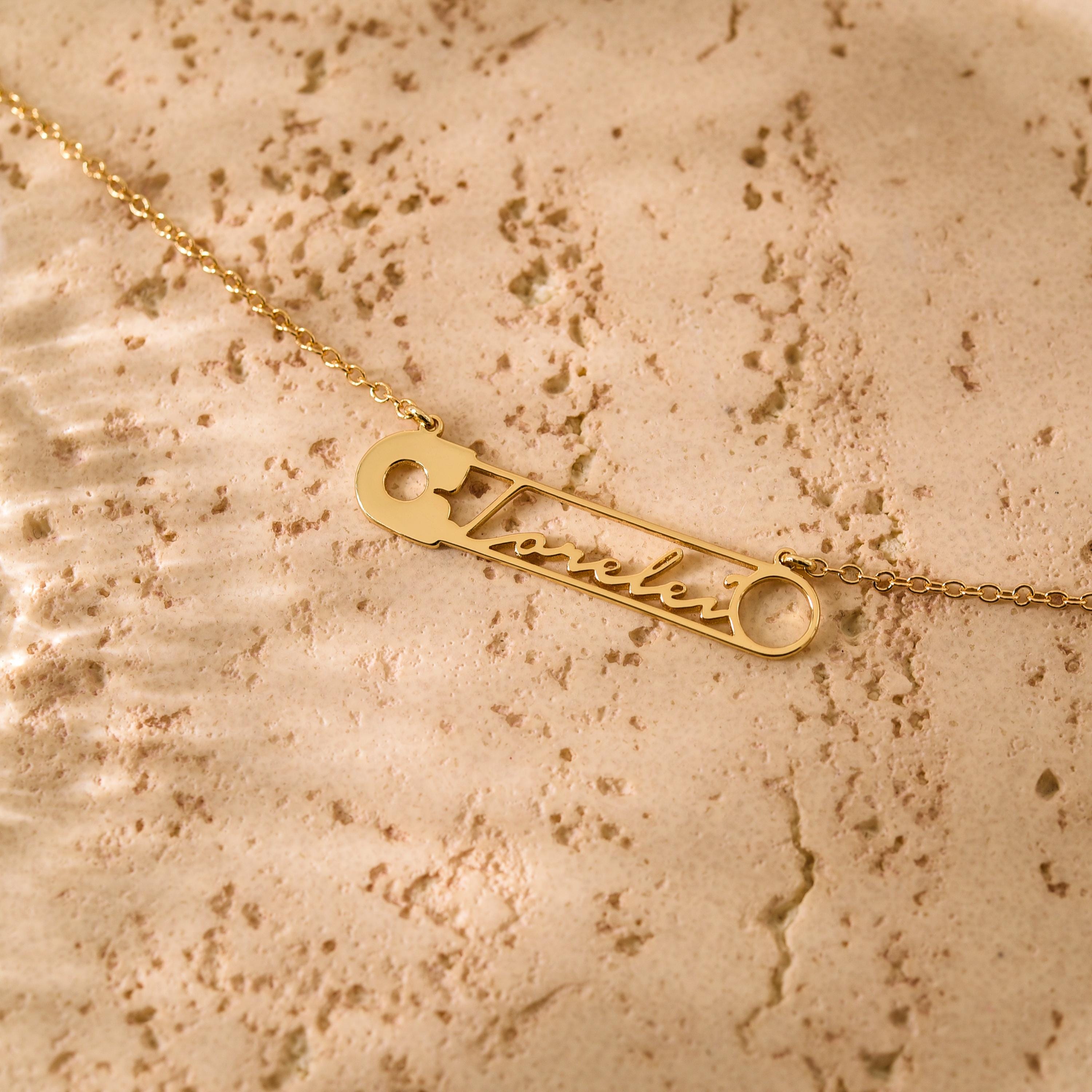 Personalized Name Pin Necklace