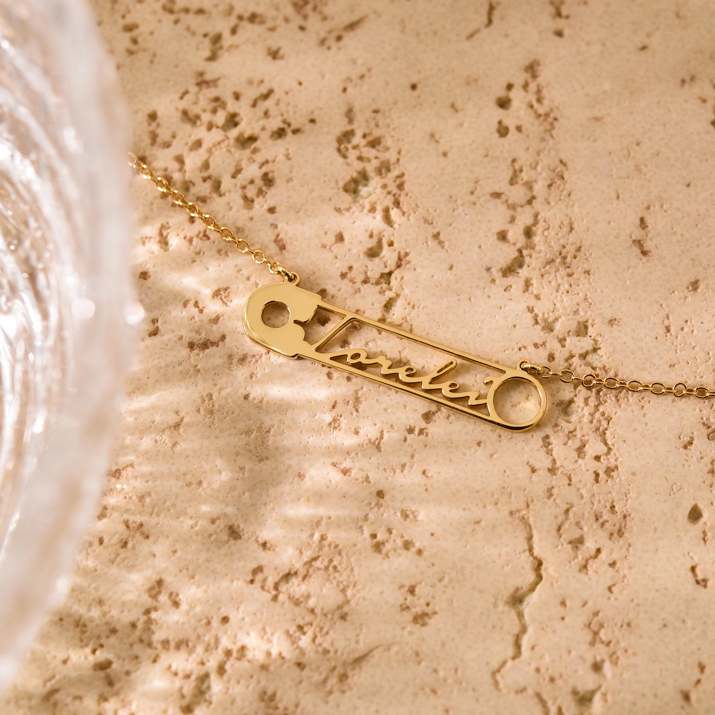 Personalized Name Pin Necklace