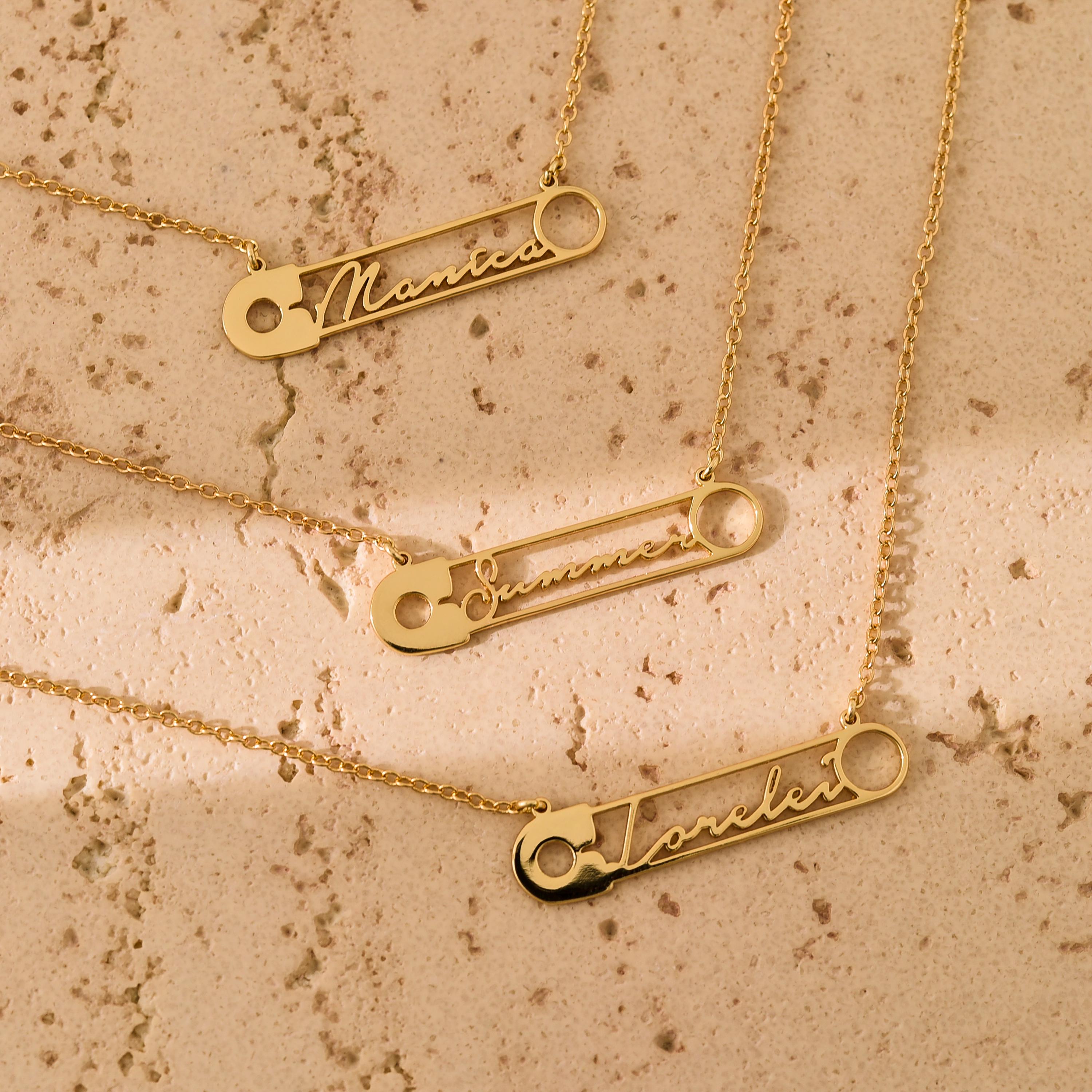 Personalized Name Pin Necklace