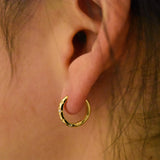 Star Diamond Huggie Earrings
