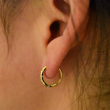 Star Diamond Huggie Earrings