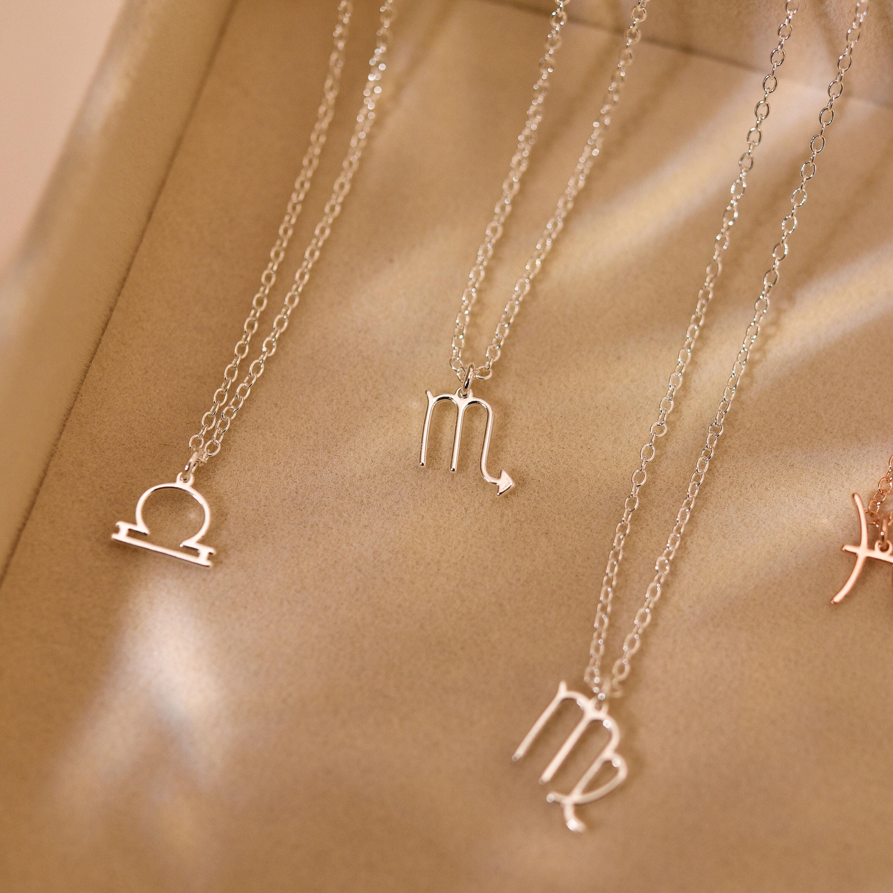 925 Sterling Silver Zodiac Necklace, Horoscope Charm Necklace, Taurus Necklace, Gifts for Mom, Birthday Gifts, Wedding Gifts. GS0026