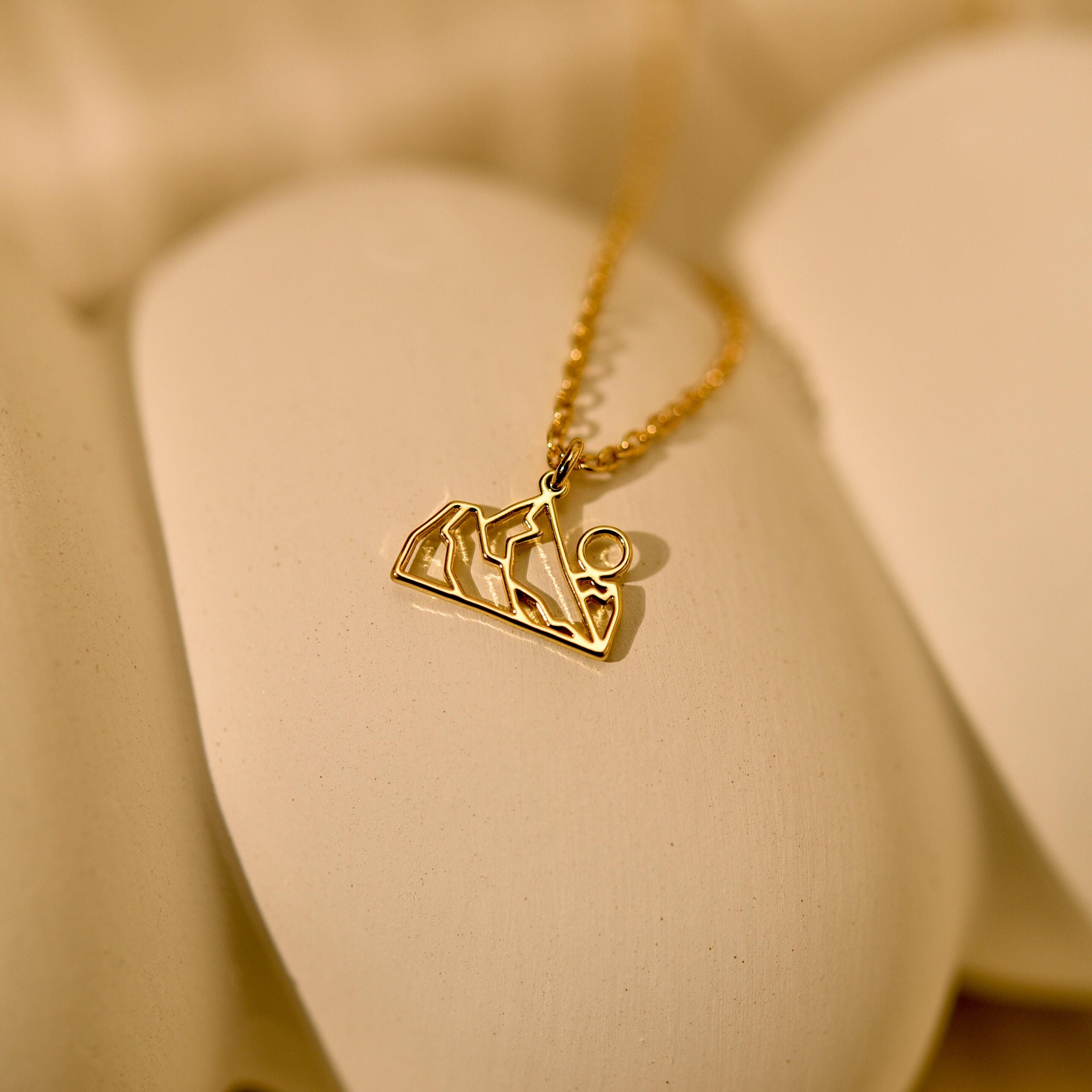 18K Gold Filled Mountain Necklace, Minimalist Necklace, Dainty Necklace, Gifts for Mom, Birthday Gift, Anniversary Gift, GS0028