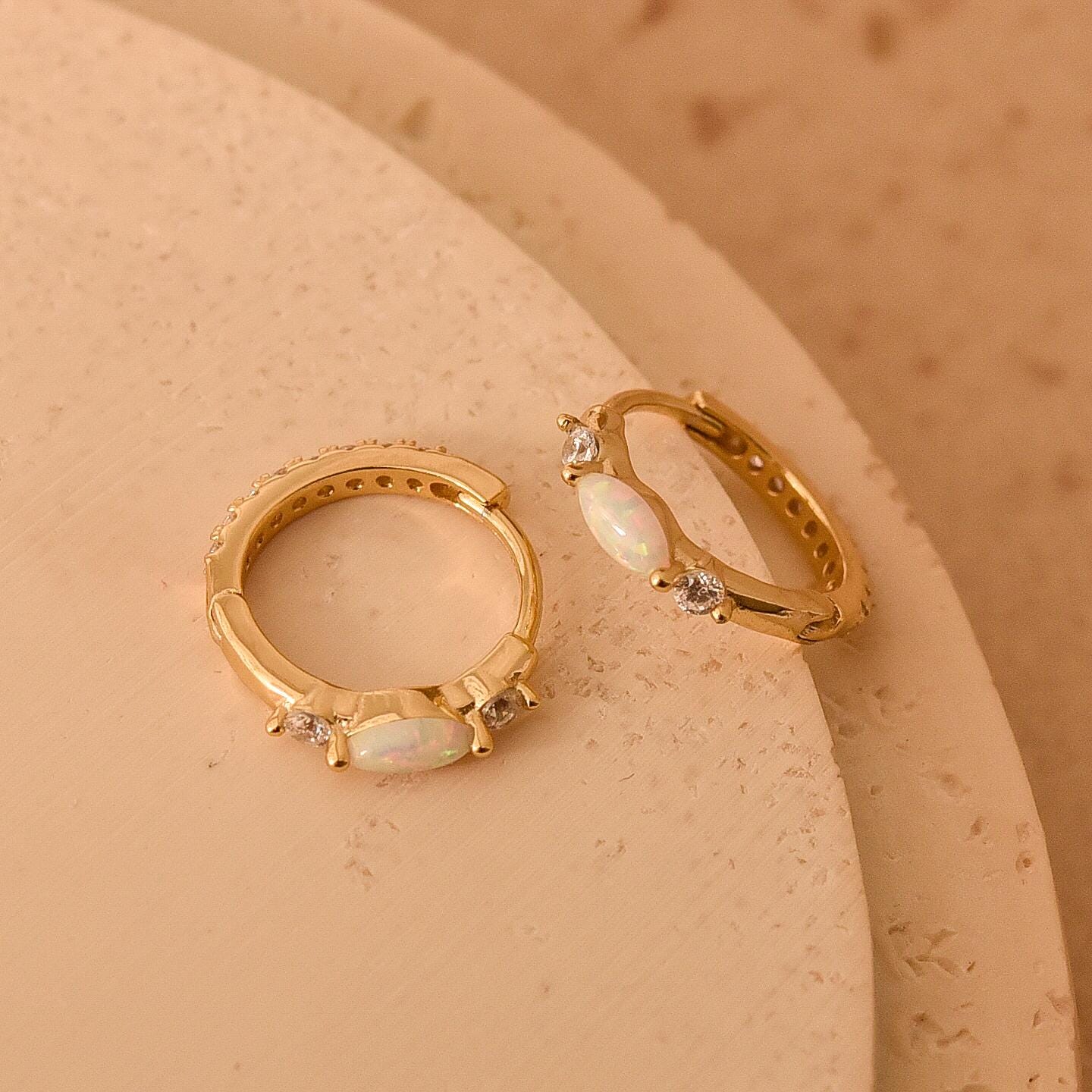 Opal Pave Huggie