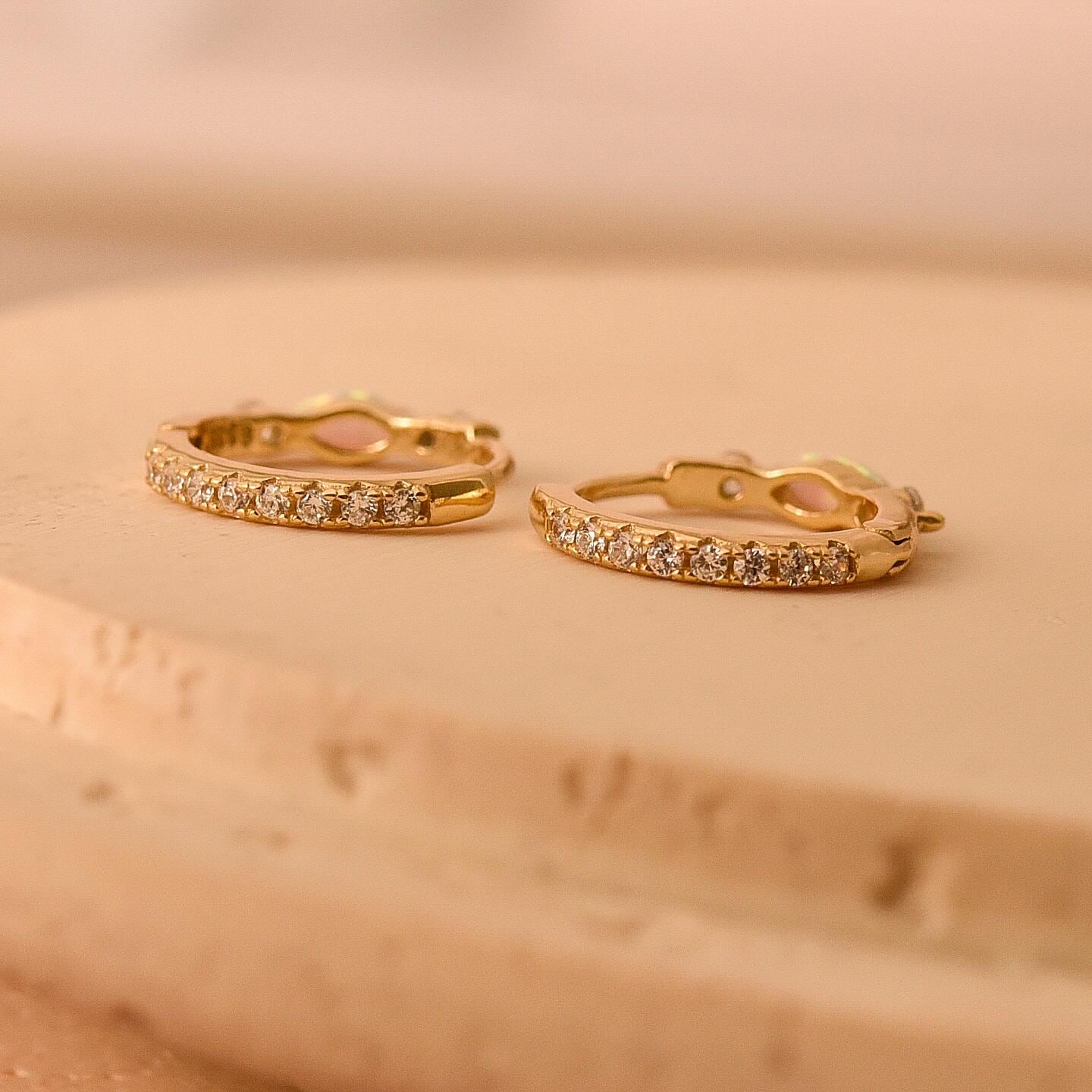 Opal Pave Huggie
