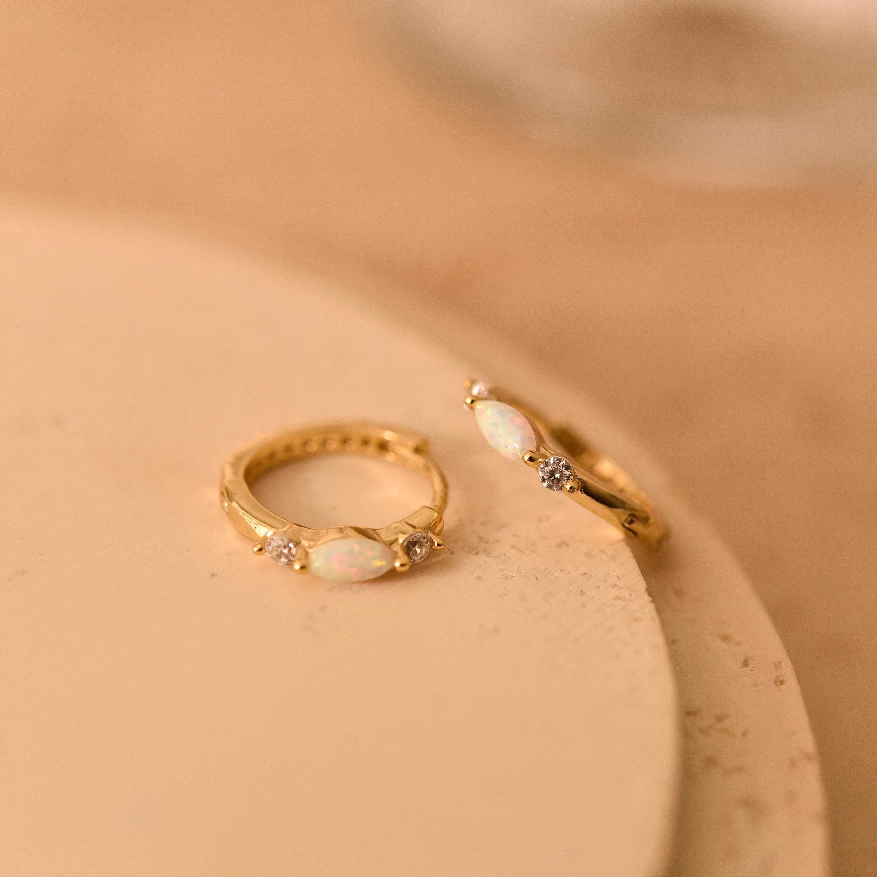 Opal Pave Huggie