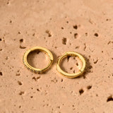 18K Gold Hoop Earrings, Huggie Earrings, Diamond Huggies, Wedding Gift, Gift for Her, Gift for Mom, Birthday Gifts, K0077