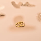 18K Gold Hoop Earrings, Huggie Earrings, Diamond Huggies, Wedding Gift, Gift for Her, Gift for Mom, Birthday Gifts, K0077