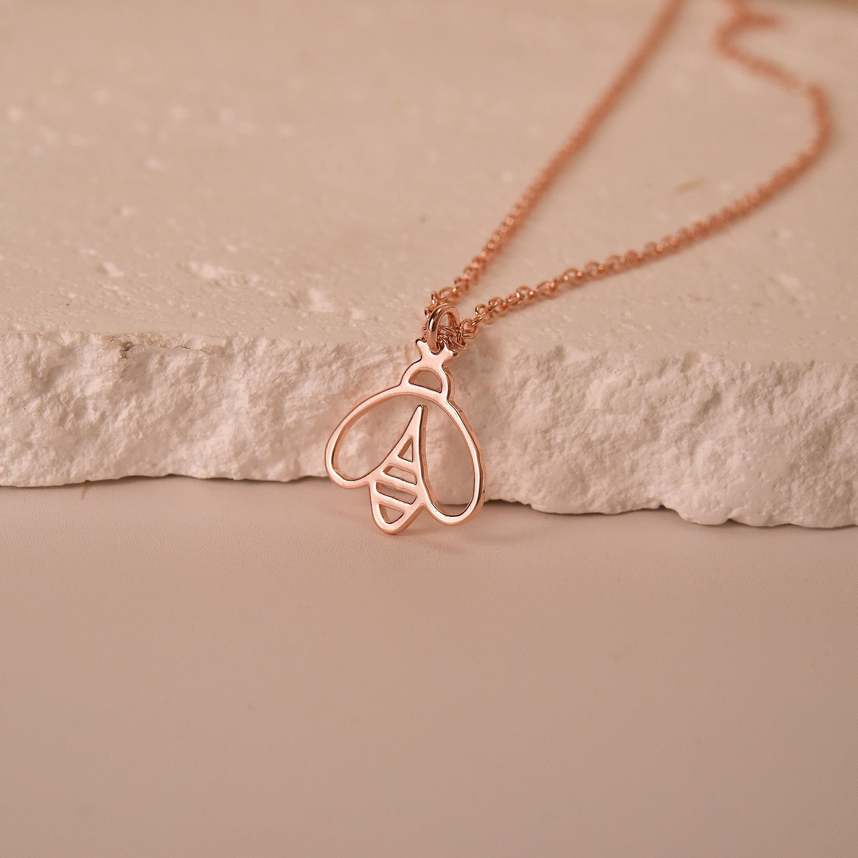 Bee Necklace, Dainty Bumble Bee Necklace, Honey Bee Charm Necklace, Anniversary Gifts, Gifts for Mom, Birthday Gifts, Gifts for Her, GS0020