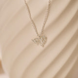 925 Sterling Silver Wolf Necklace, Howling Wolf Charm Necklace, Origami Wolf Necklace, Gifts for Mom, Gift for Animal Lovers, GS0025