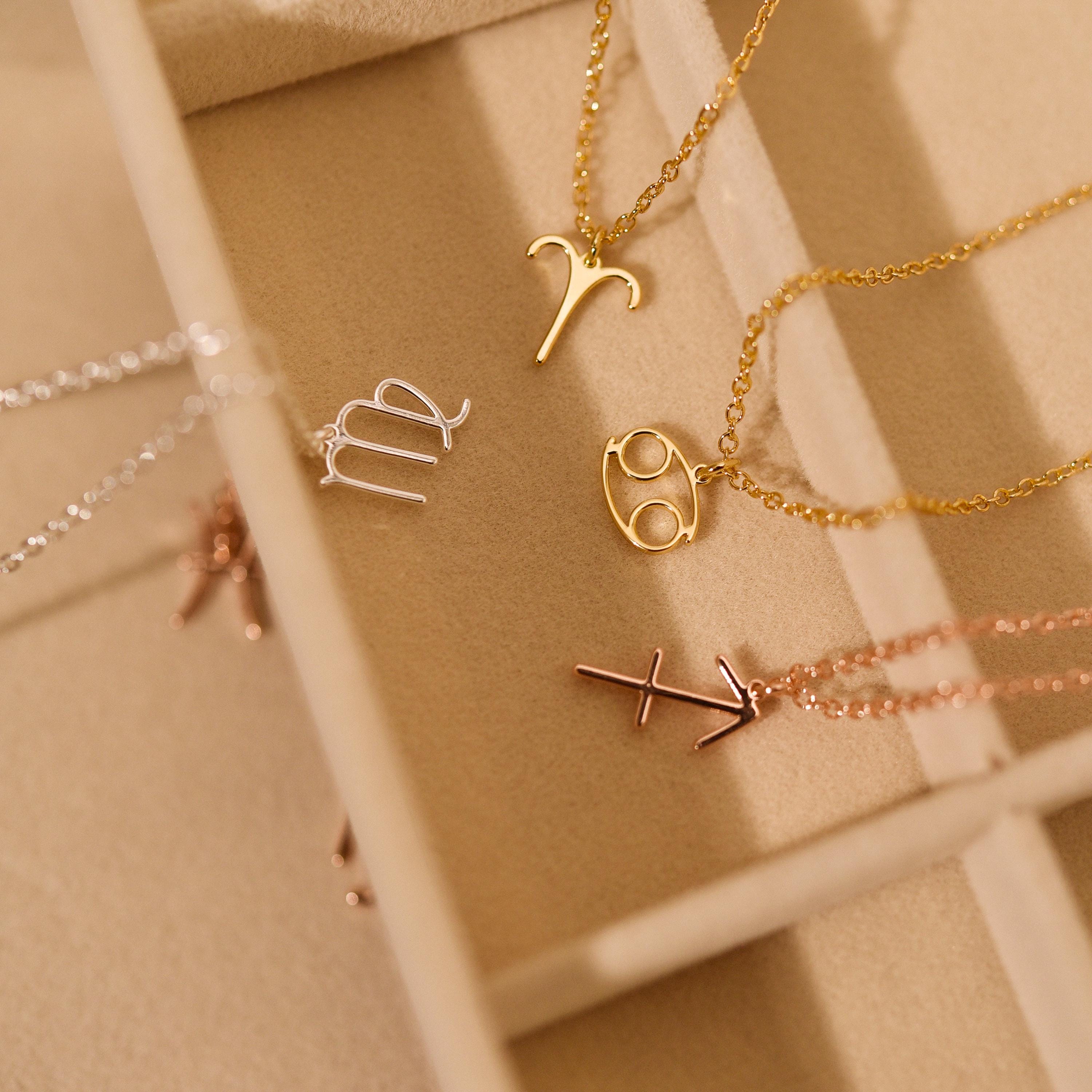 925 Sterling Silver Zodiac Necklace, Horoscope Charm Necklace, Taurus Necklace, Gifts for Mom, Birthday Gifts, Wedding Gifts. GS0026