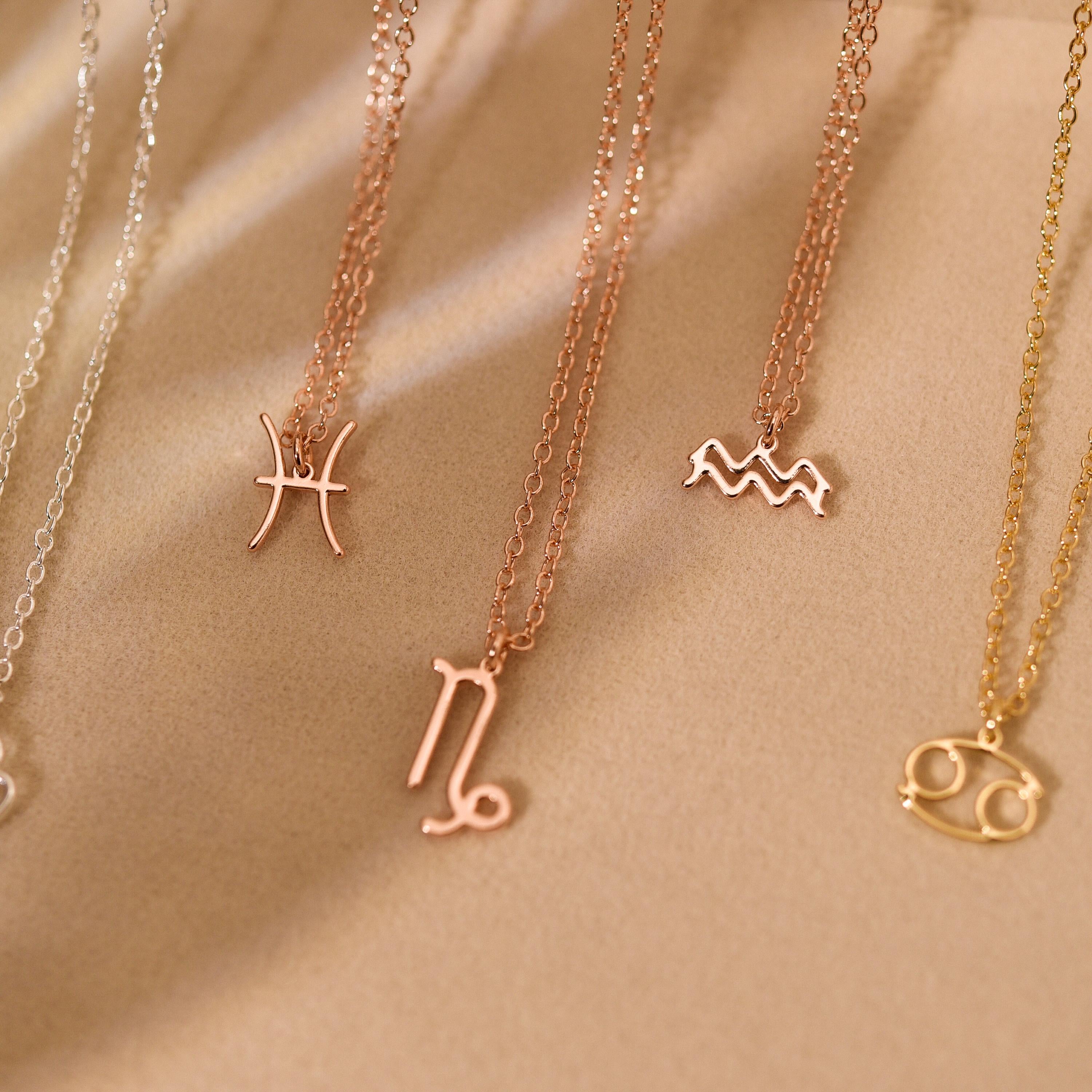 925 Sterling Silver Zodiac Necklace, Horoscope Charm Necklace, Taurus Necklace, Gifts for Mom, Birthday Gifts, Wedding Gifts. GS0026