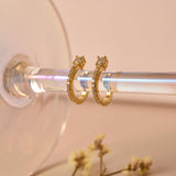 Pave Hoop Earrings, Dainty Diamond Earrings
