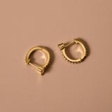 Pave Hoop Earrings, Dainty Diamond Earrings