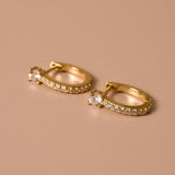 Pave Hoop Earrings, Dainty Diamond Earrings