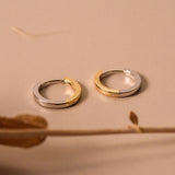 Mixed Metal Huggies