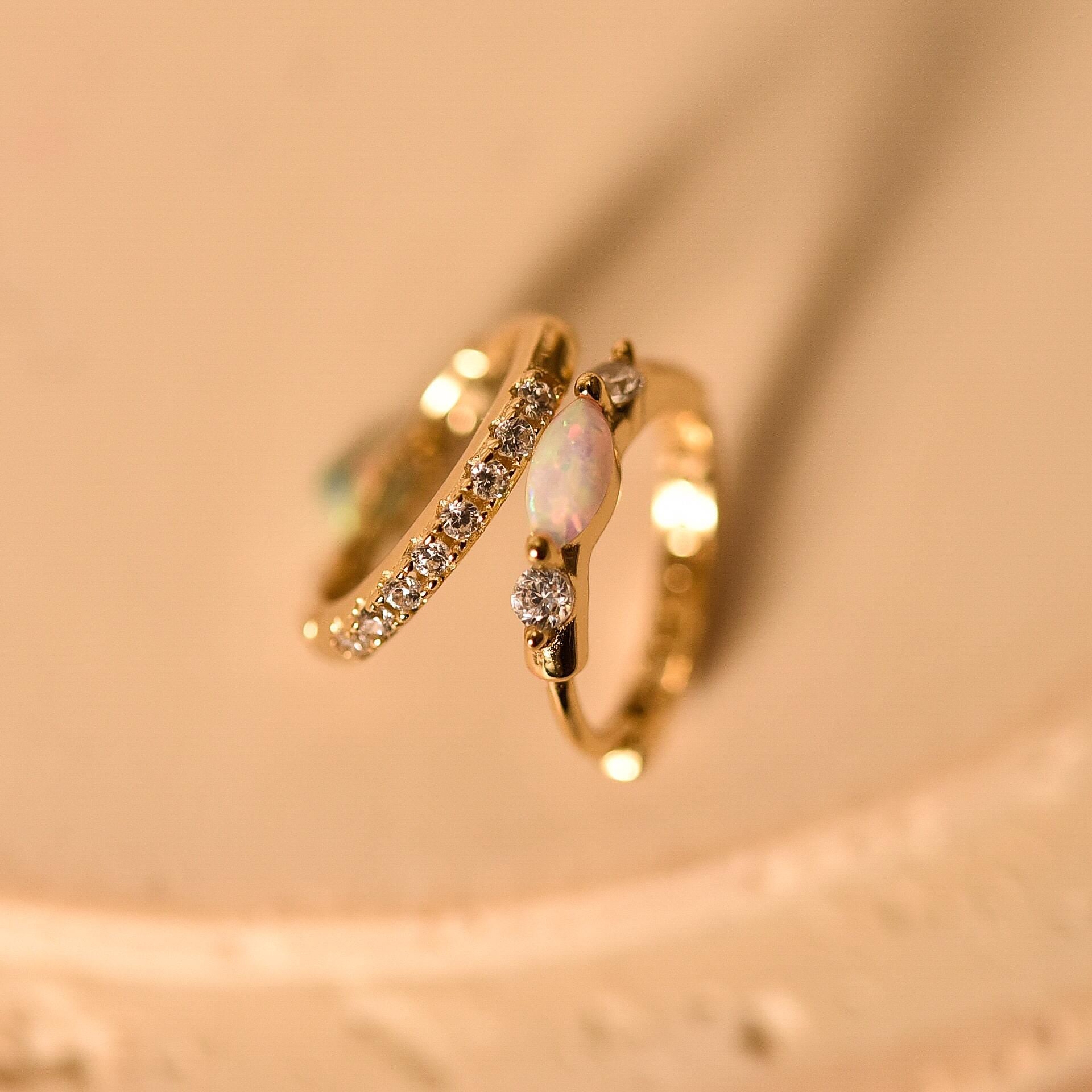 Opal Pave Huggie