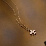 Fleur de lis Necklace, Lily Flower Charm