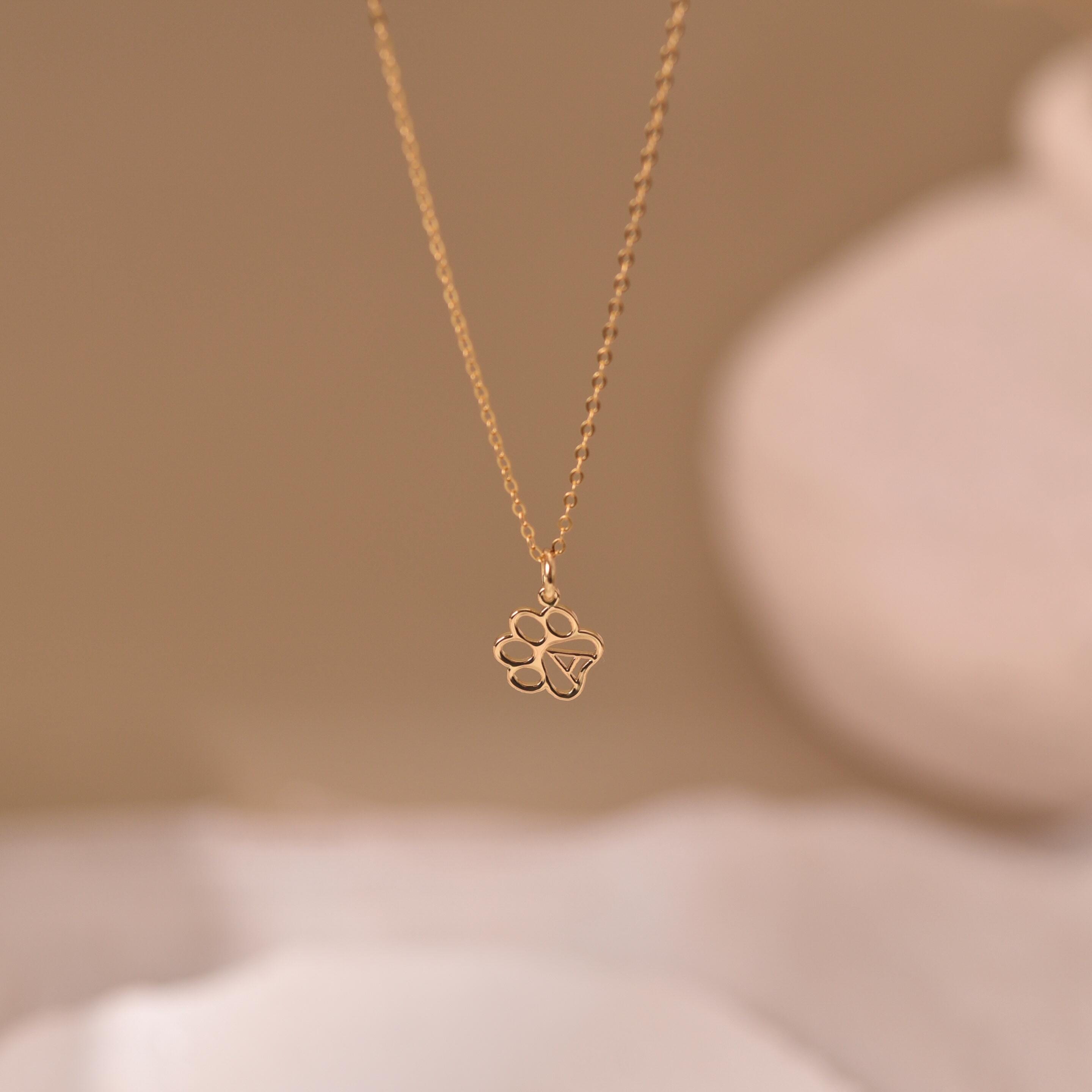 Paw Print Name Necklace