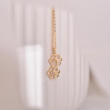Paw Print Name Necklace