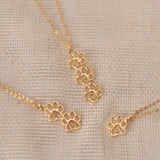 Paw Print Name Necklace