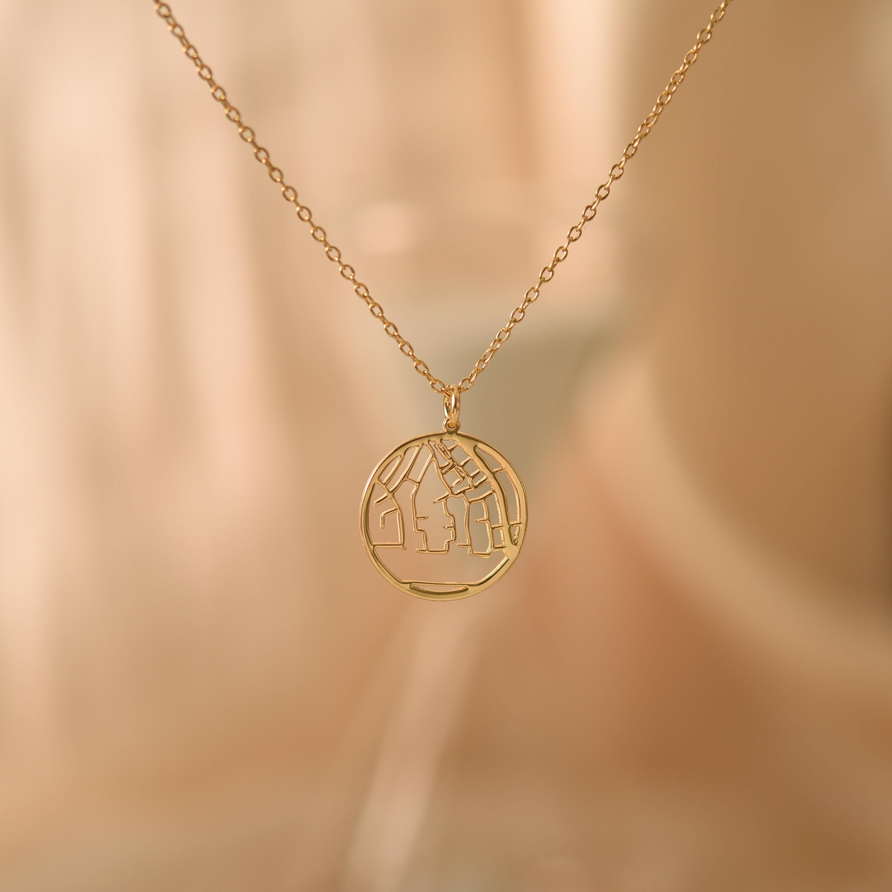 Personalized  Map Necklace, Coordinate Pendant