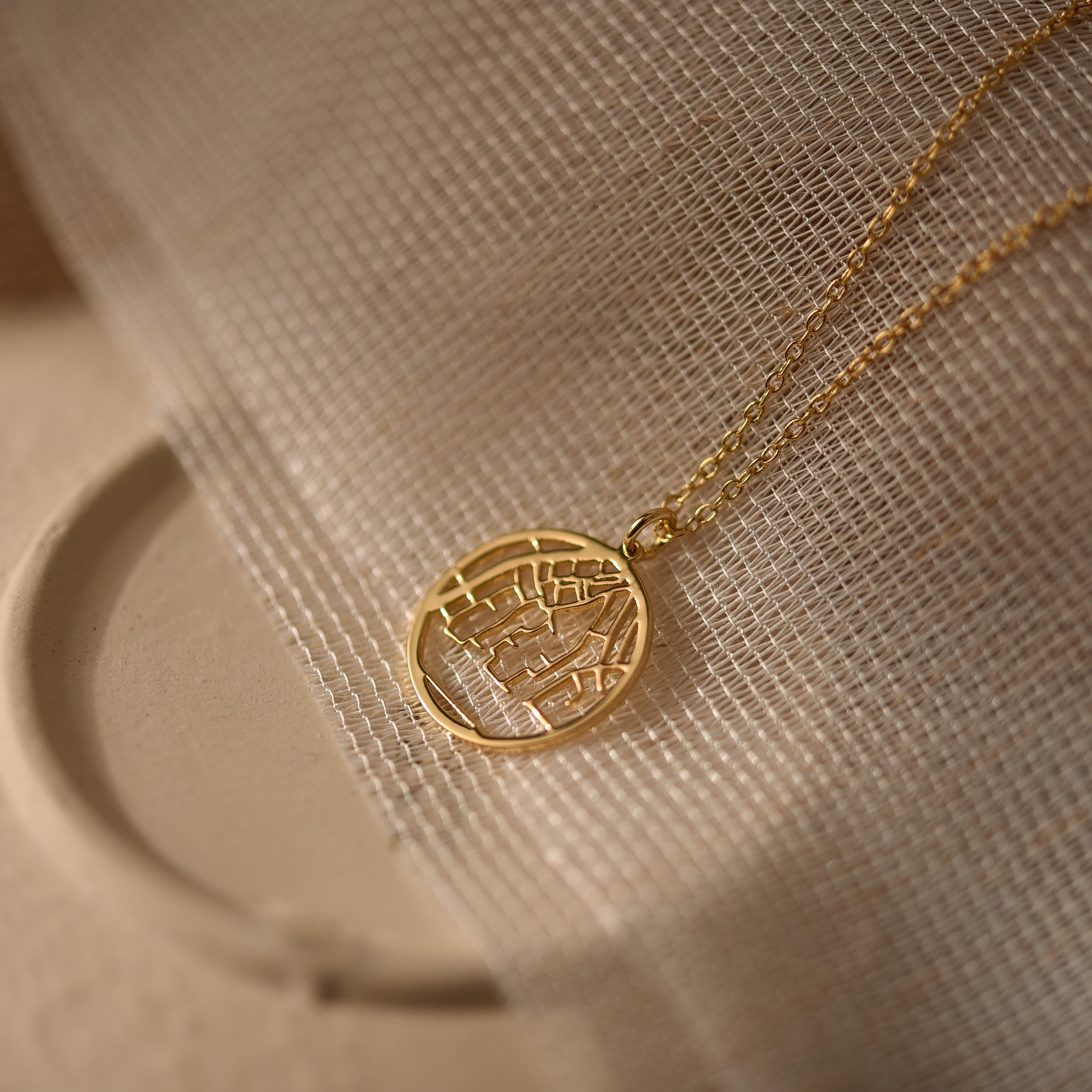 Personalized  Map Necklace, Coordinate Pendant