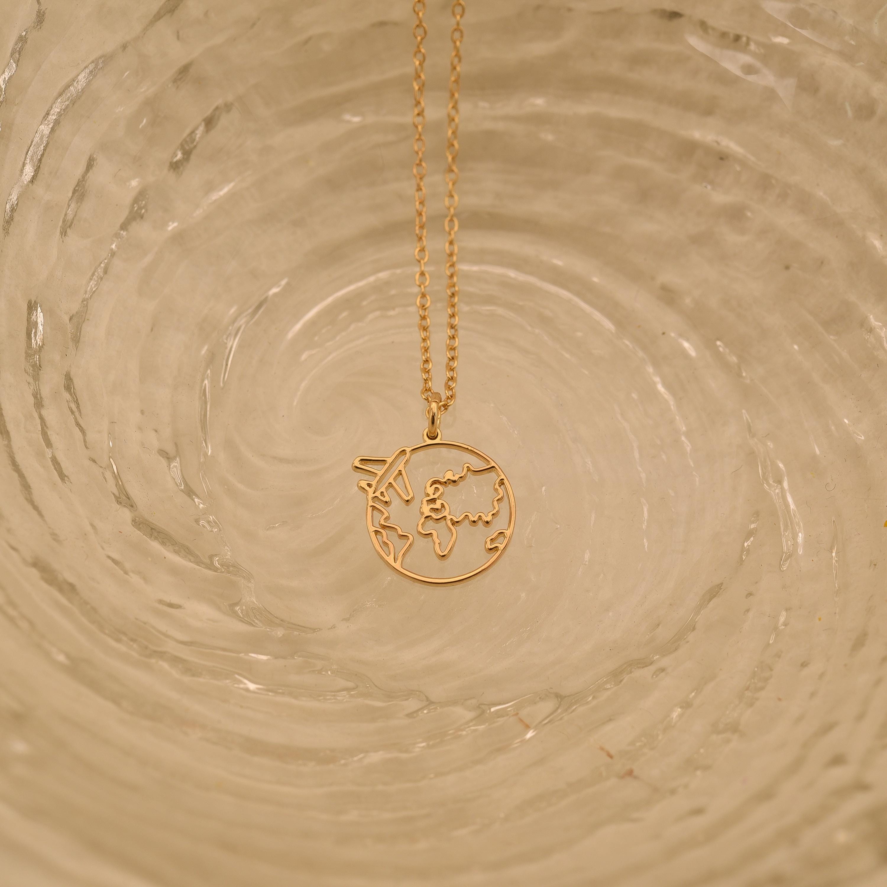 World Map Necklace